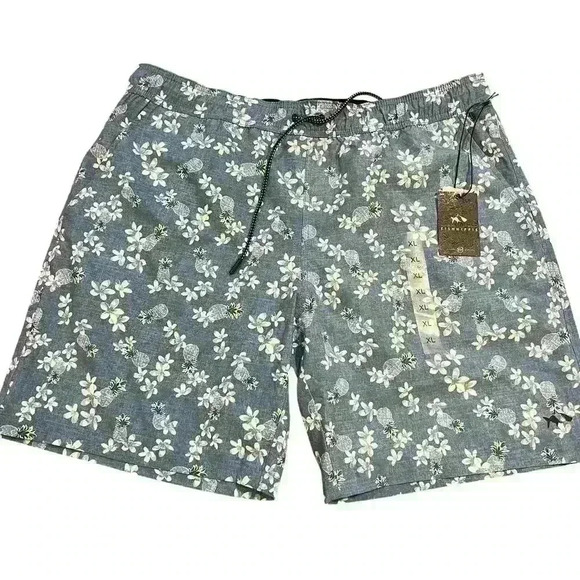 NWT Fish Hippie M Deluna Volley Short Chambray Size XL 8” Inseam Resort Beach - Picture 1 of 7